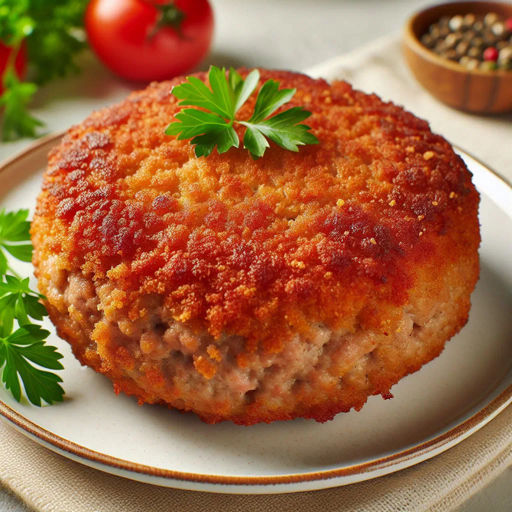 Golden fried Persian kotlet patties served with fresh herbs and bread