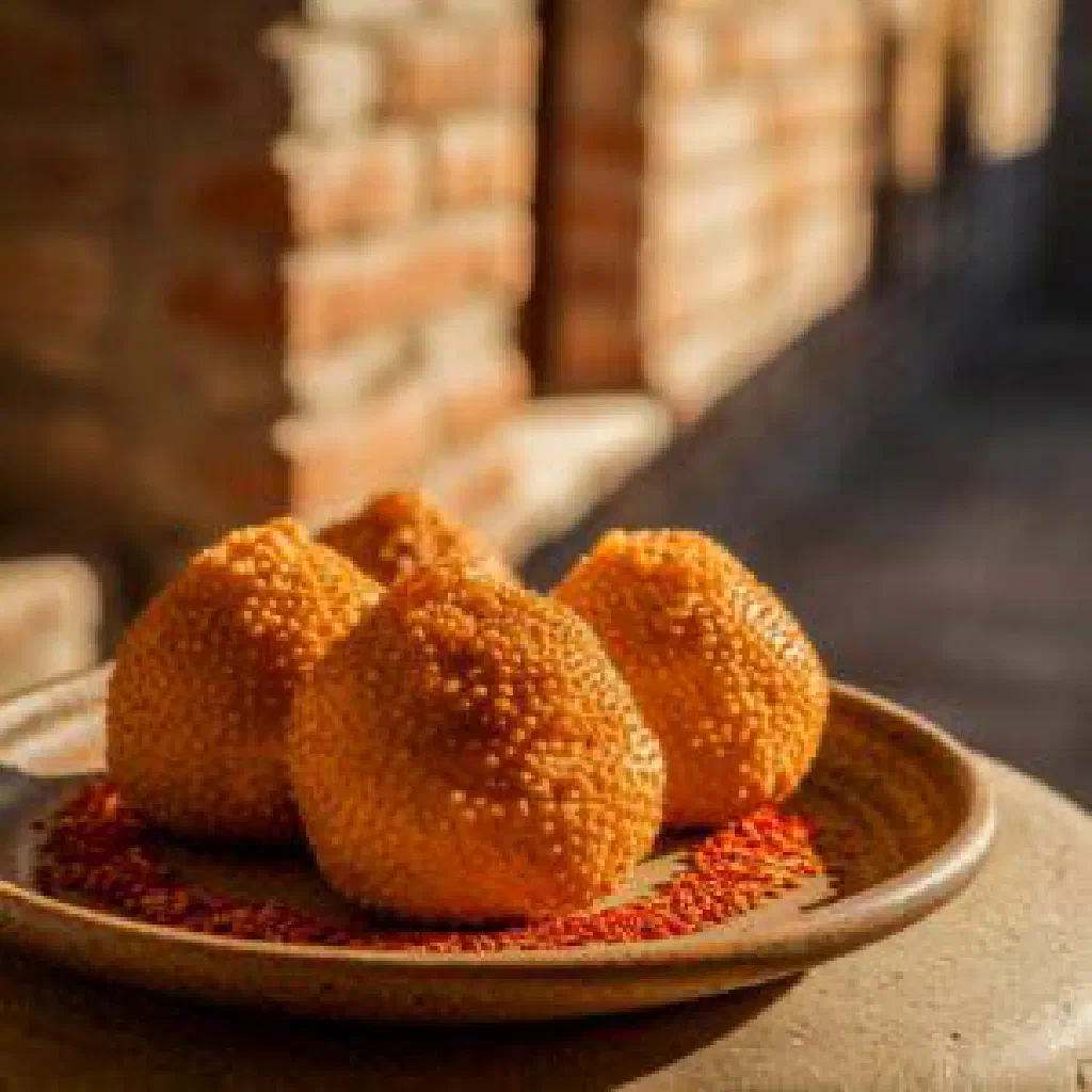 Kubba Mosul stuffed semolina dumplings served in a savoury broth