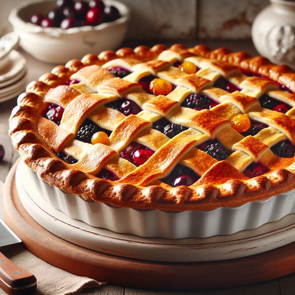 Golden-crusted Kerry pie with a savoury beef and vegetable filling