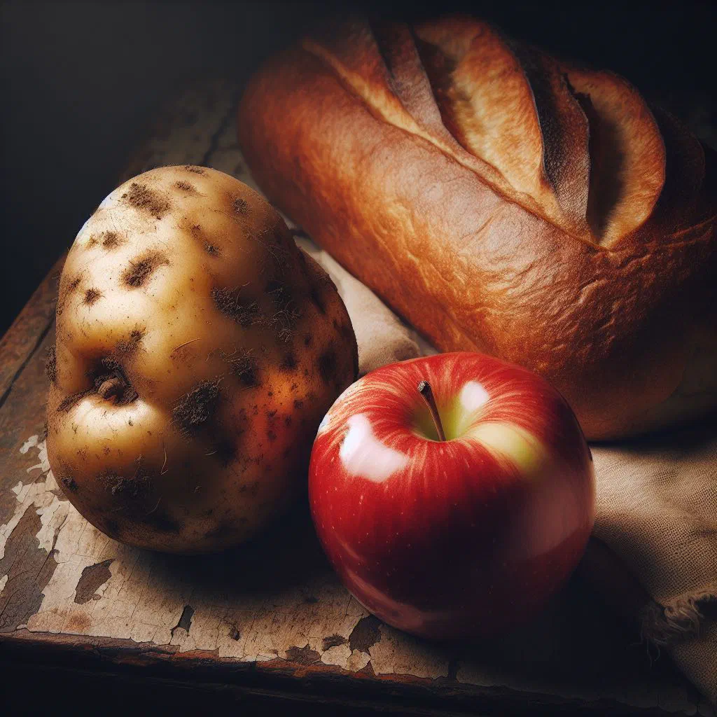 Golden potato apple bread loaf cooling on a wire rack