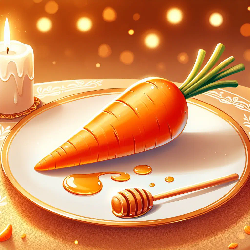 Glazed carrot simanim garnished with fresh parsley in a bowl