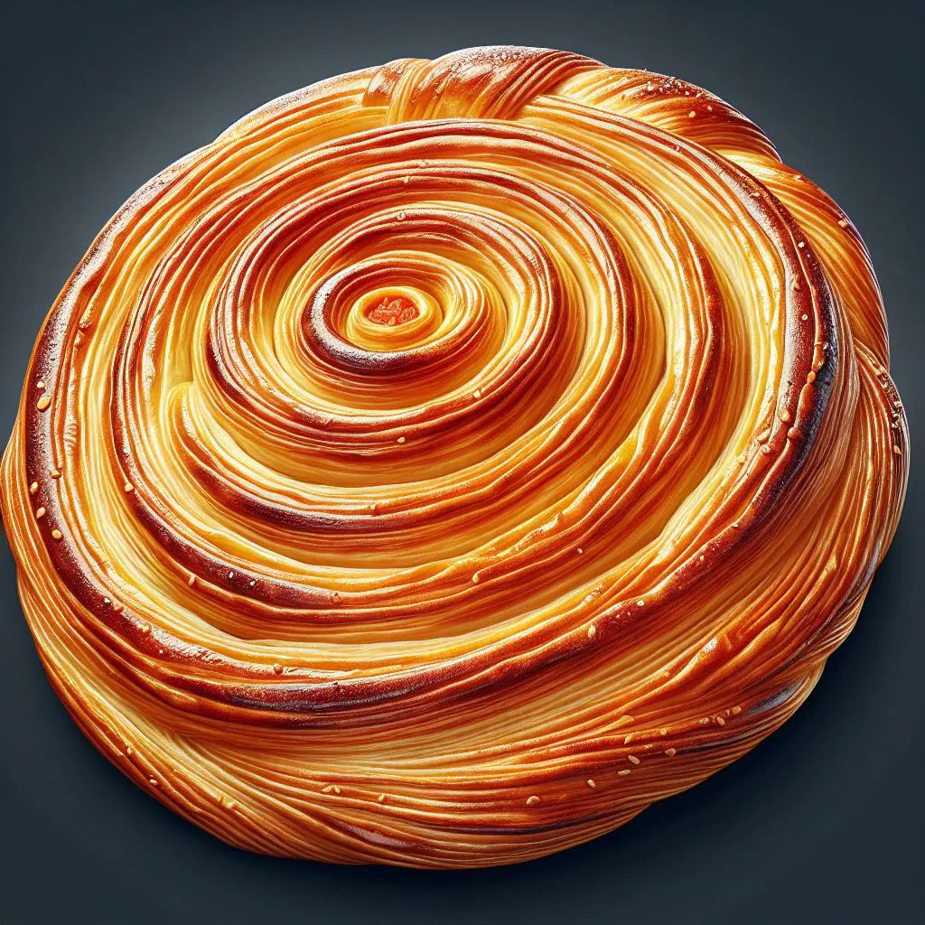 Rolled Jachnun dough served with tomato sauce and hard-boiled egg