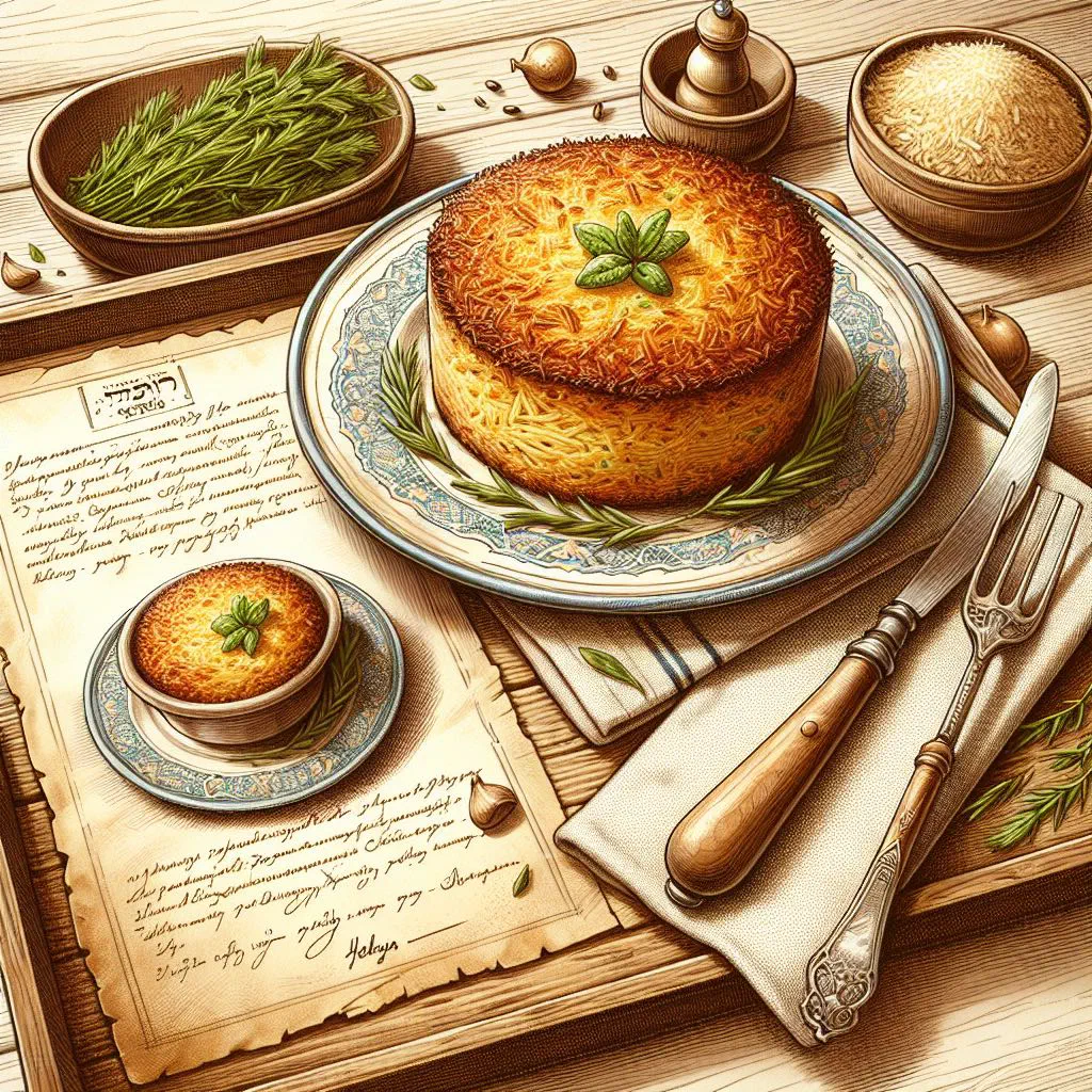 Golden baked potato kugel with a crisp crust in a dish
