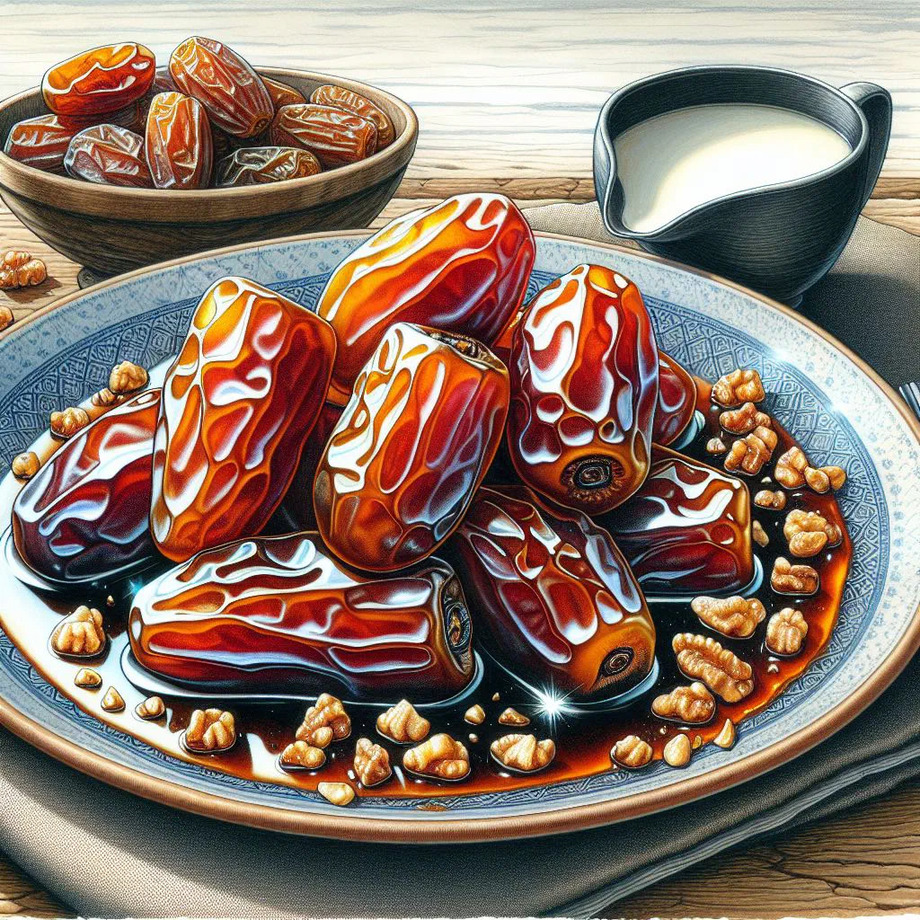 Creamy silan date dessert in small bowls, drizzled with date syrup and dusted with cinnamon