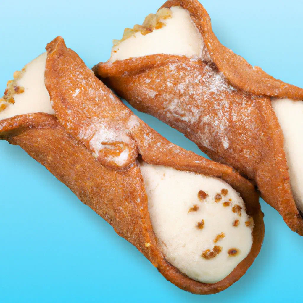 Crisp fried cannoli shells filled with sweet ricotta cream and chocolate chips