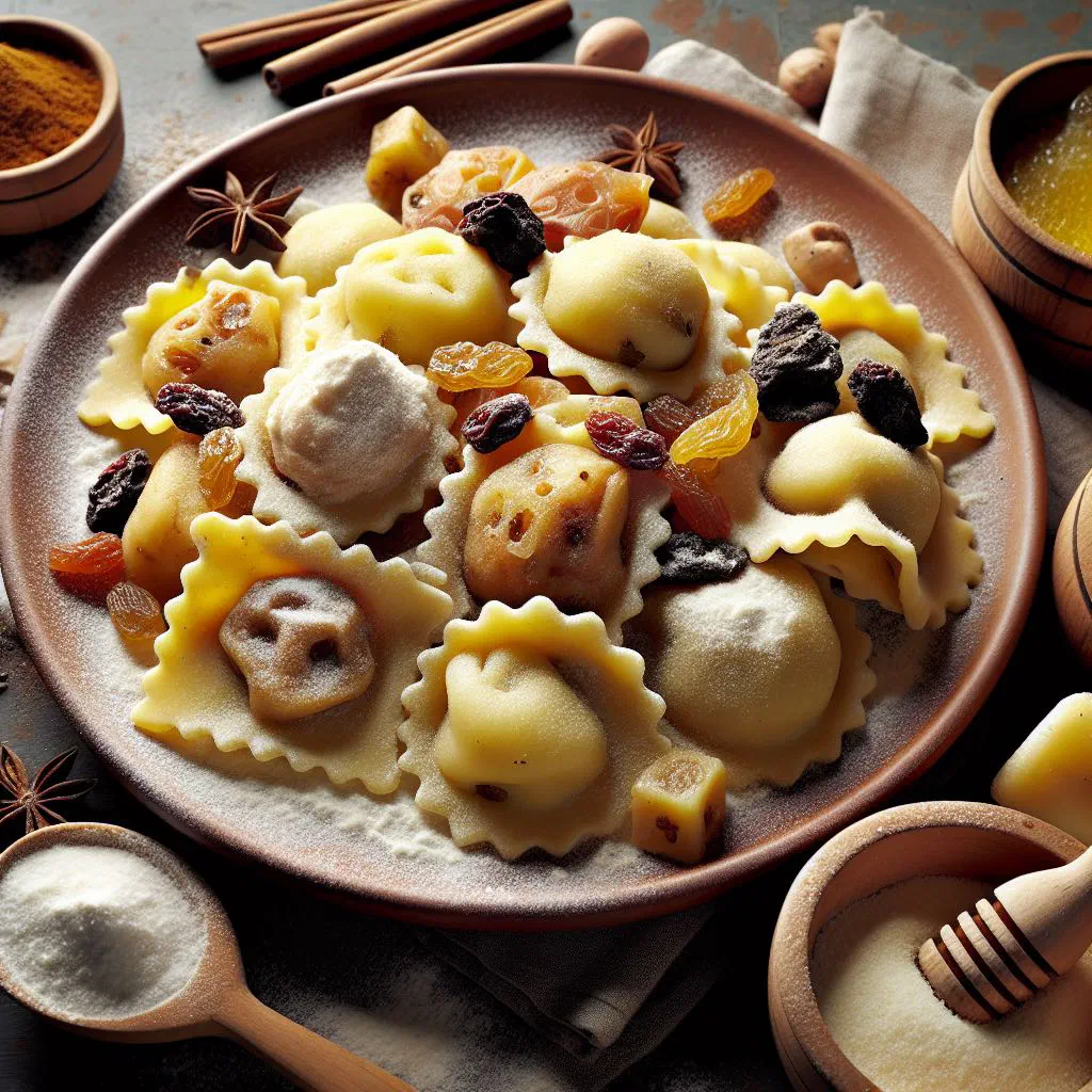 Cjarsons Friulani stuffed pasta parcels dressed with butter and grated cheese