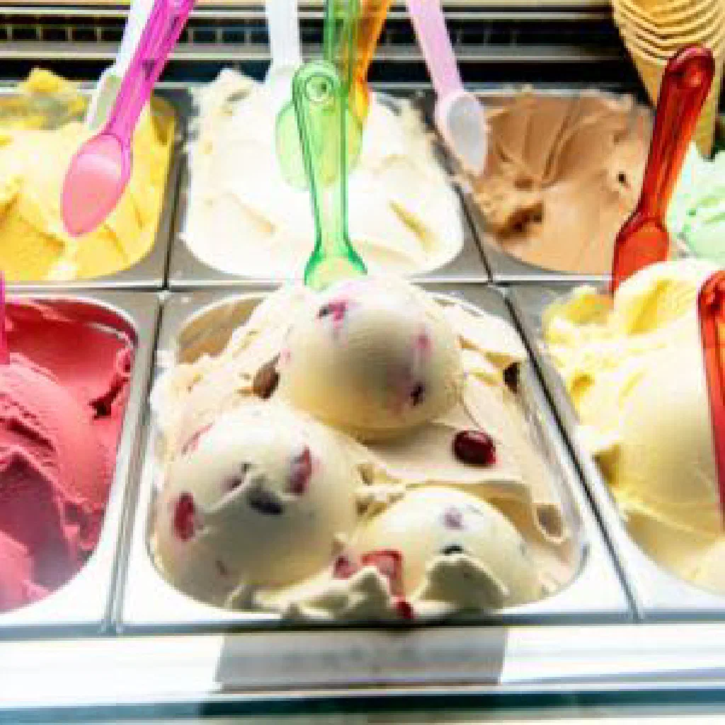 Scoops of creamy vanilla gelato served in a bowl