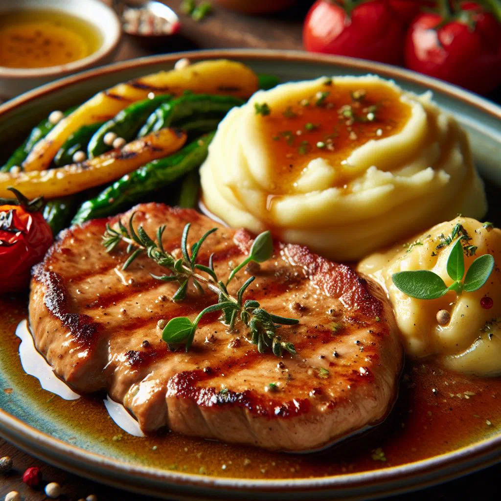 Lemon veal escalopes in a buttery lemon sauce garnished with parsley