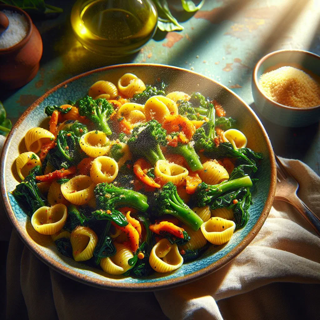 Orecchiette pasta tossed with broccoli rabe and garlic