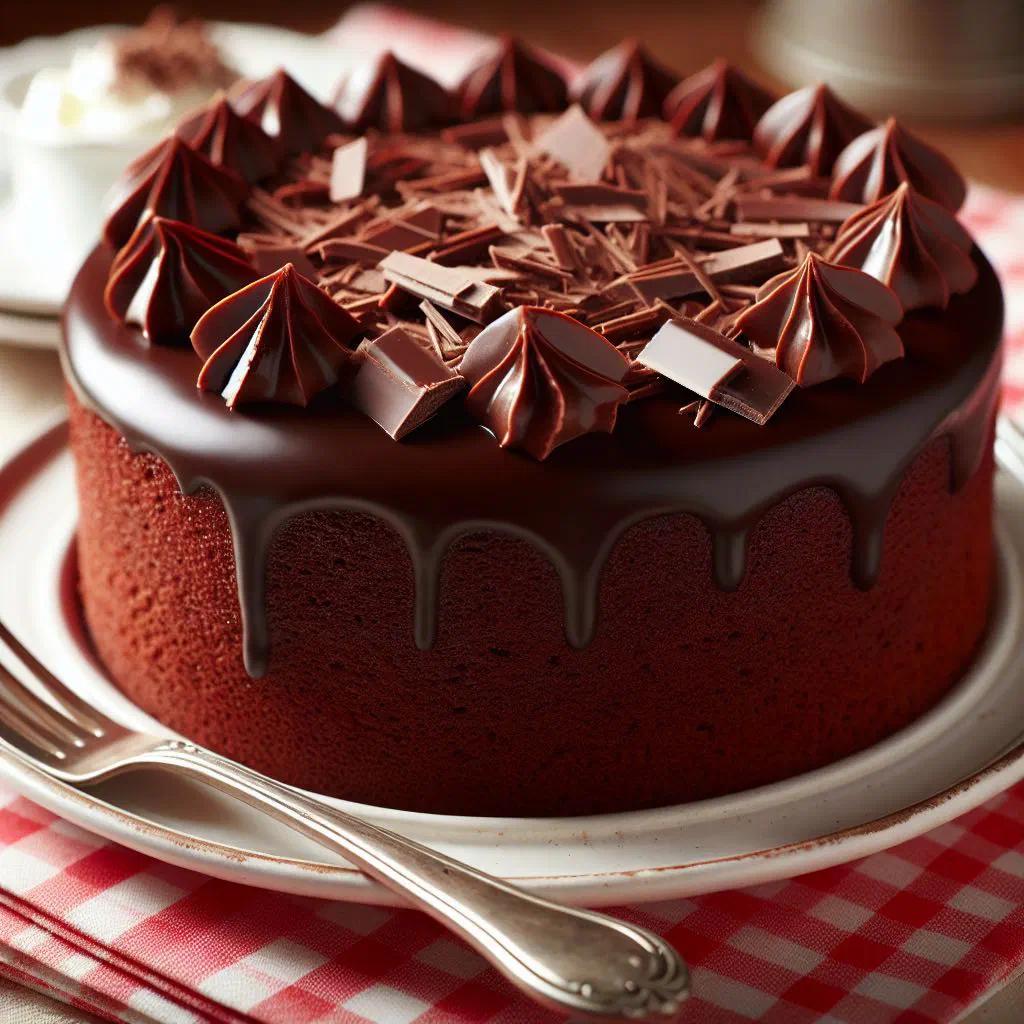 Flourless chocolate Torta Caprese dusted with icing sugar