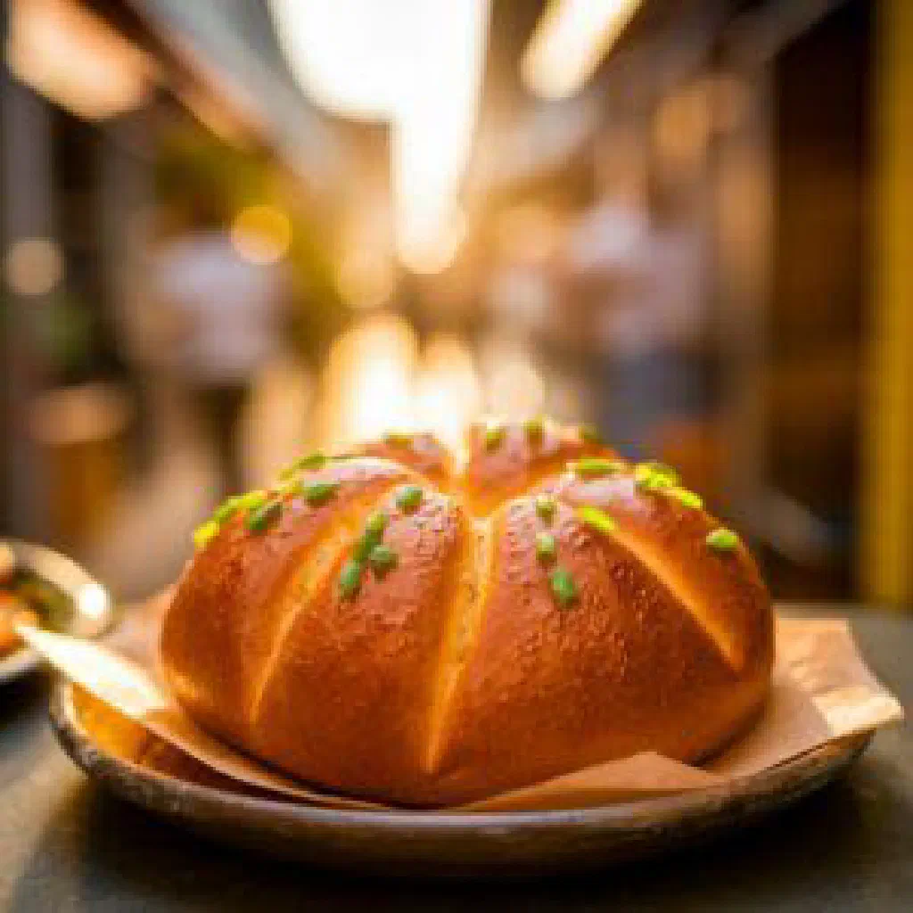 Golden-fried Jamaican festival bread on a plate