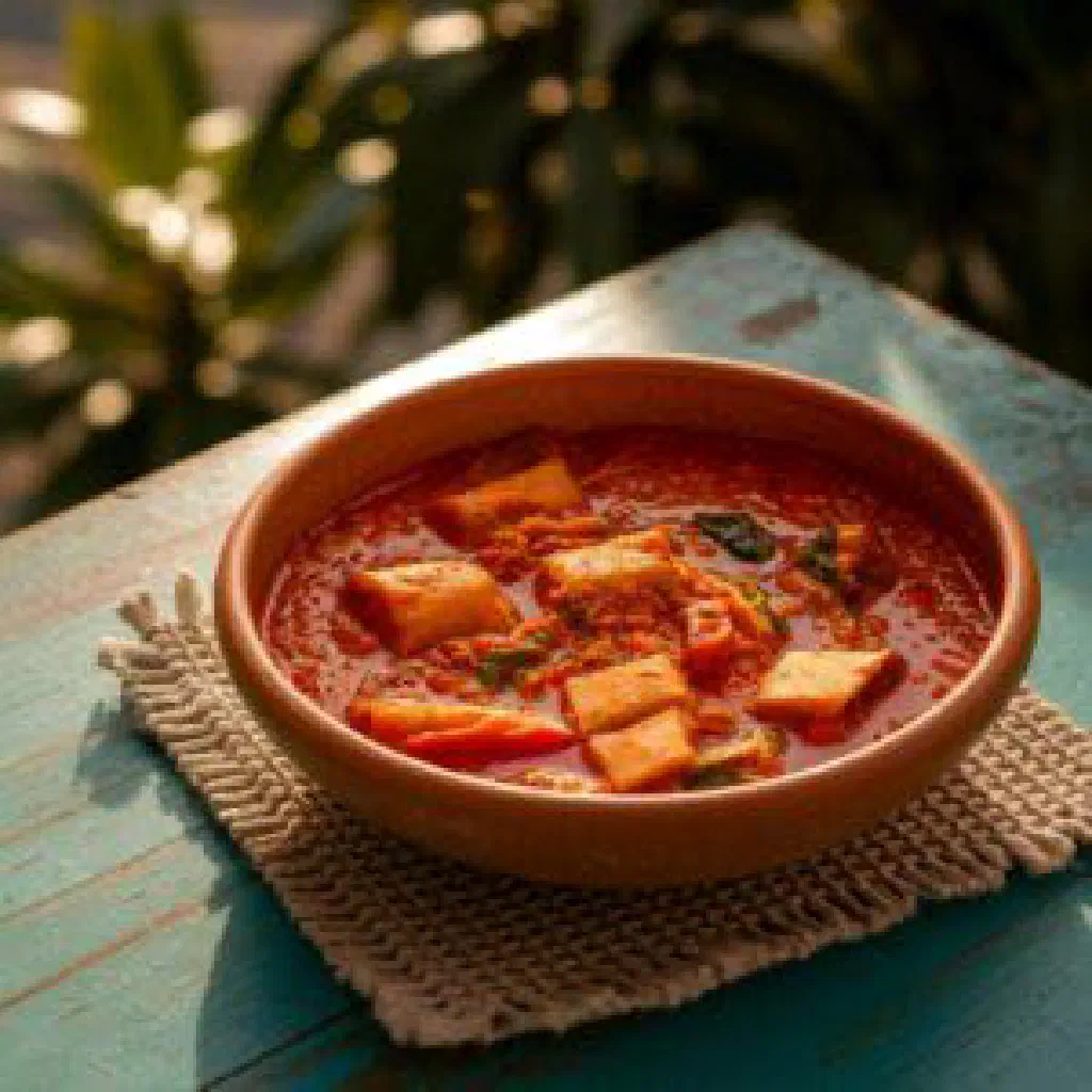 Jamaican rundown with fish simmered in coconut milk and fresh vegetables