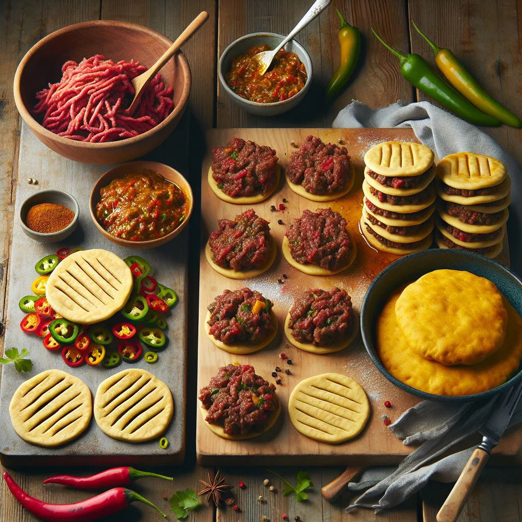 Golden Jamaican spicy beef patties with a flaky pastry crust