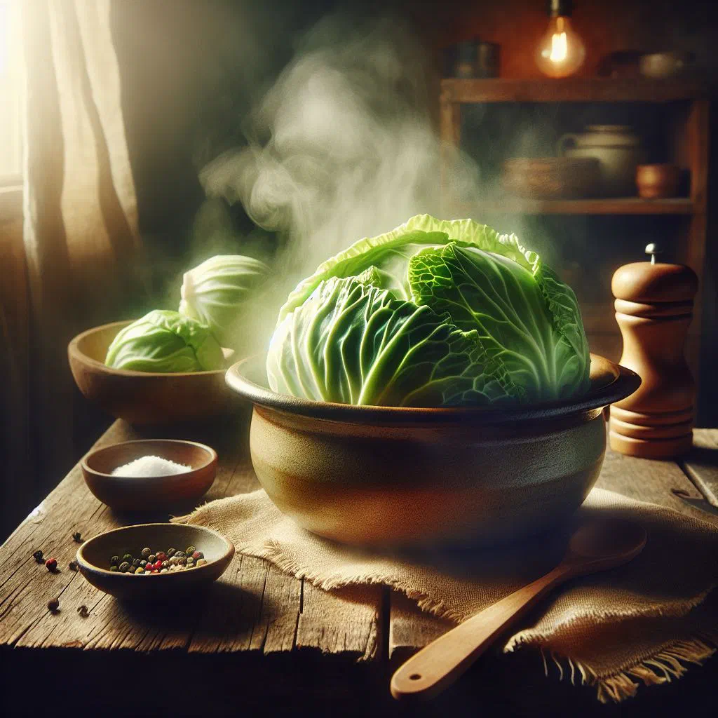 Jamaican steamed cabbage with carrot and peppers in a bowl