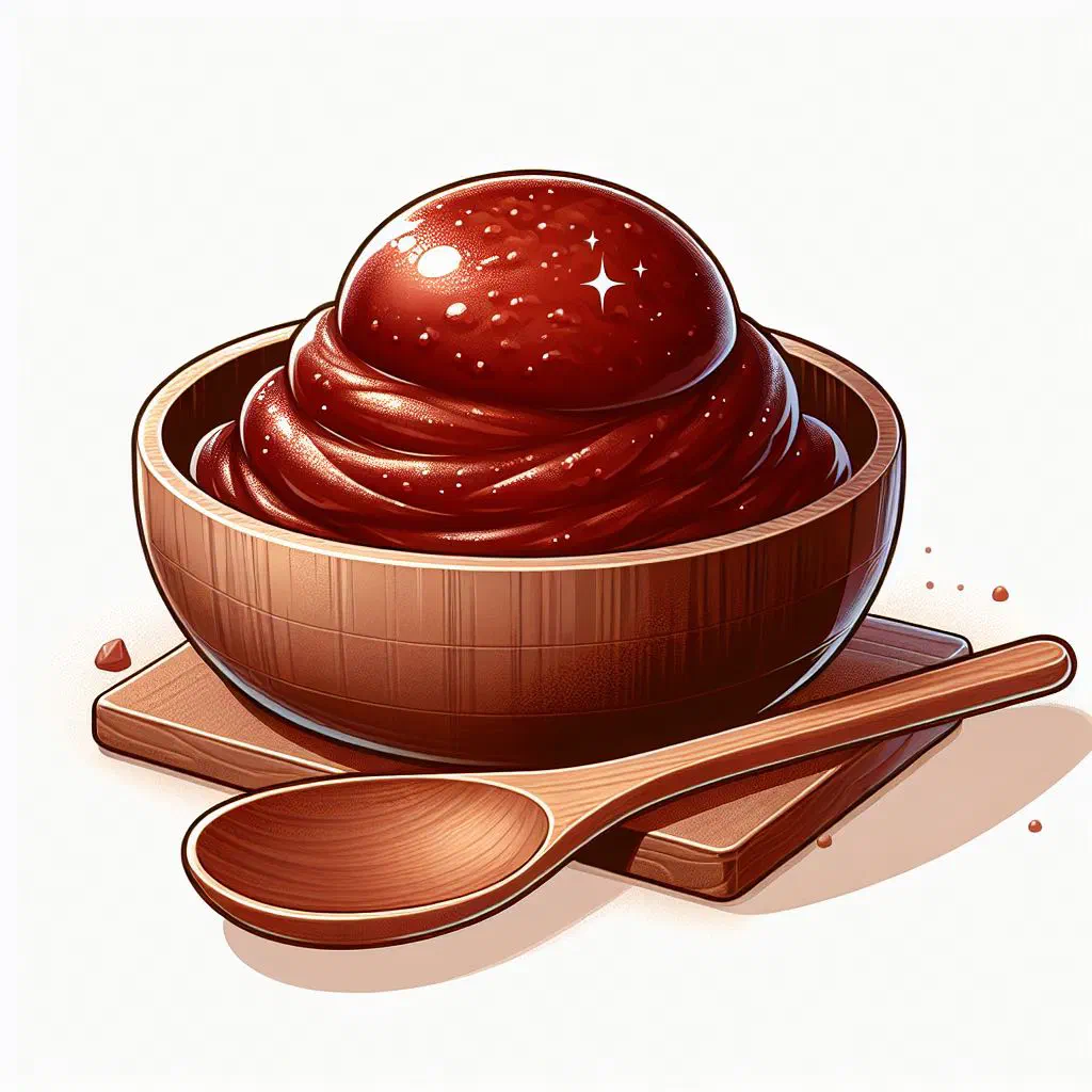 A small bowl of smooth sweet red bean paste, anko