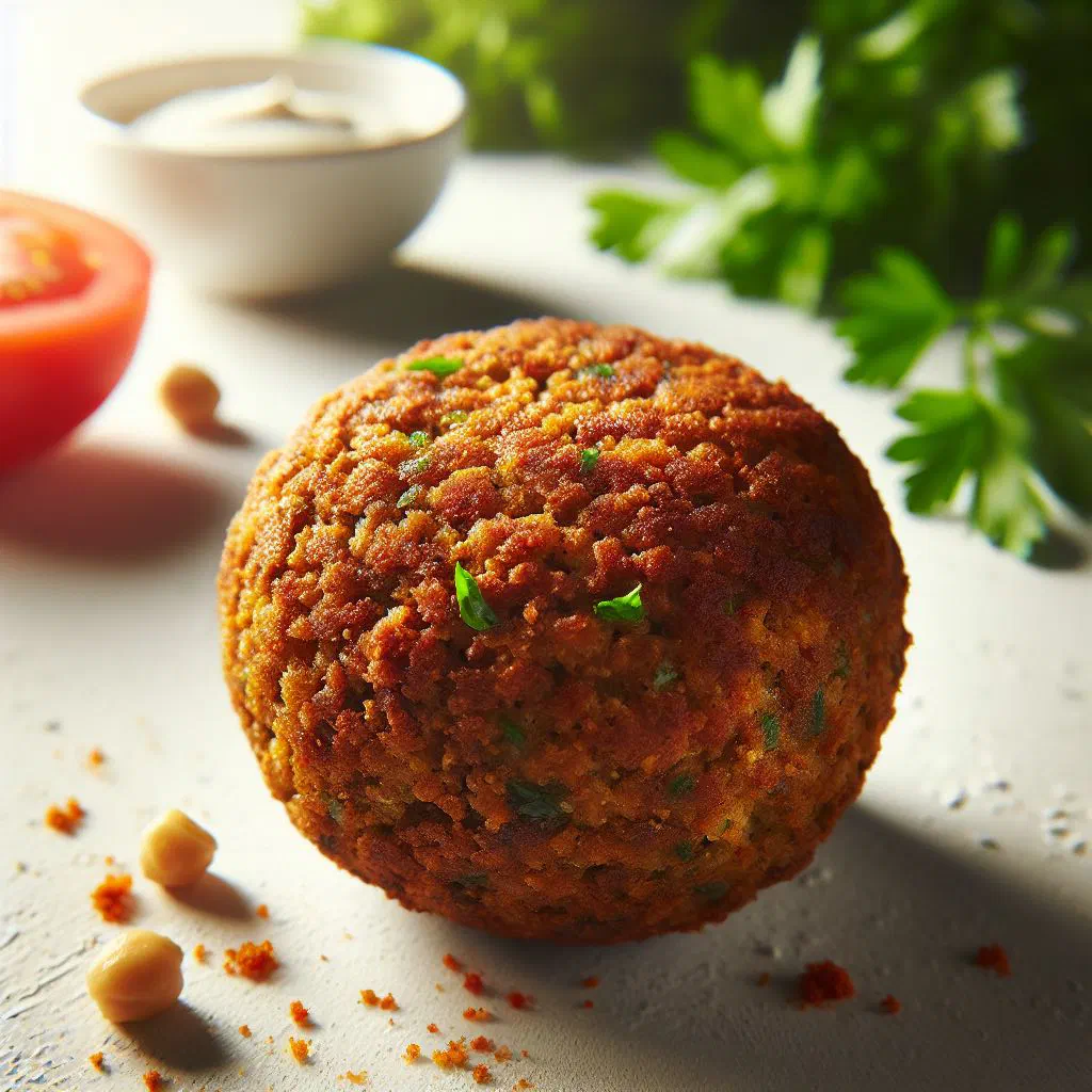 Crispy golden falafel balls served with fresh herbs and tahini sauce