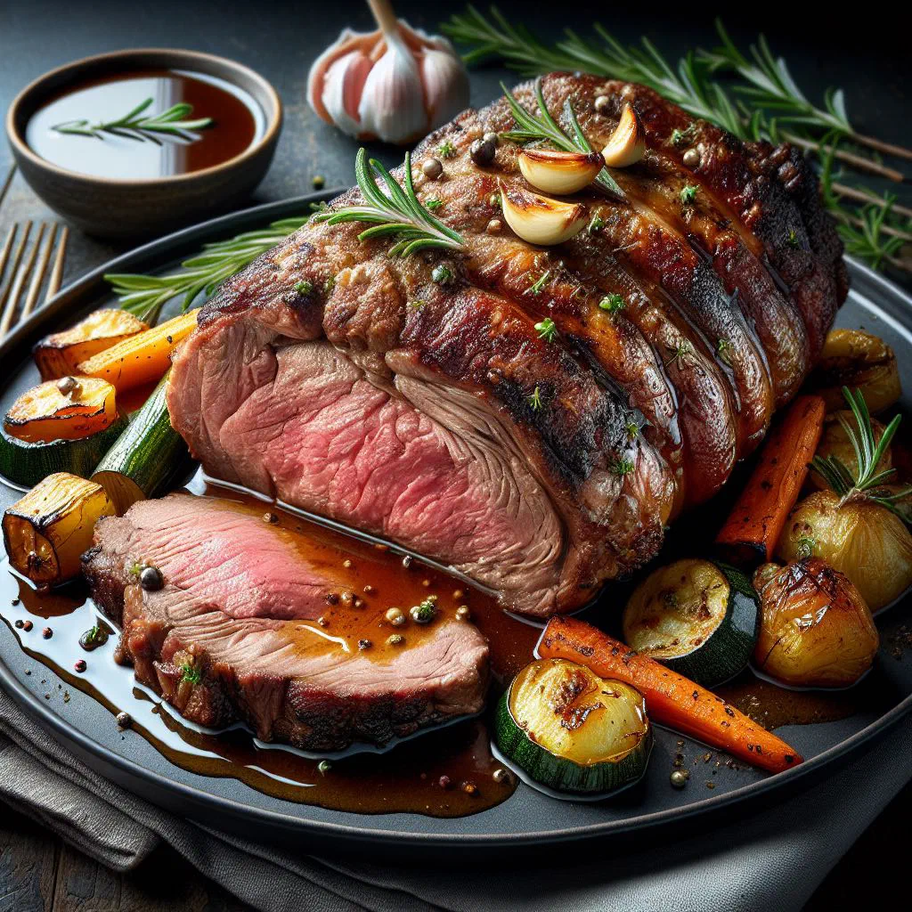Roasted lamb with spices, served on a bed of rice with fresh coriander