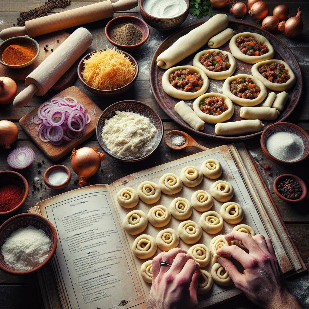 Golden fried sambousek pastry parcels stacked on a plate