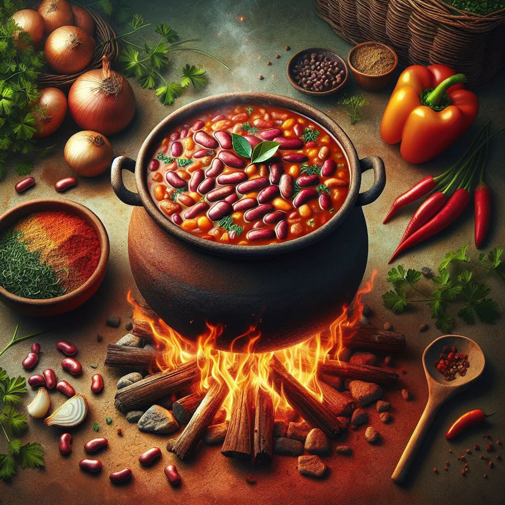 Kenyan maharagwe bean stew in a bowl with fresh coriander
