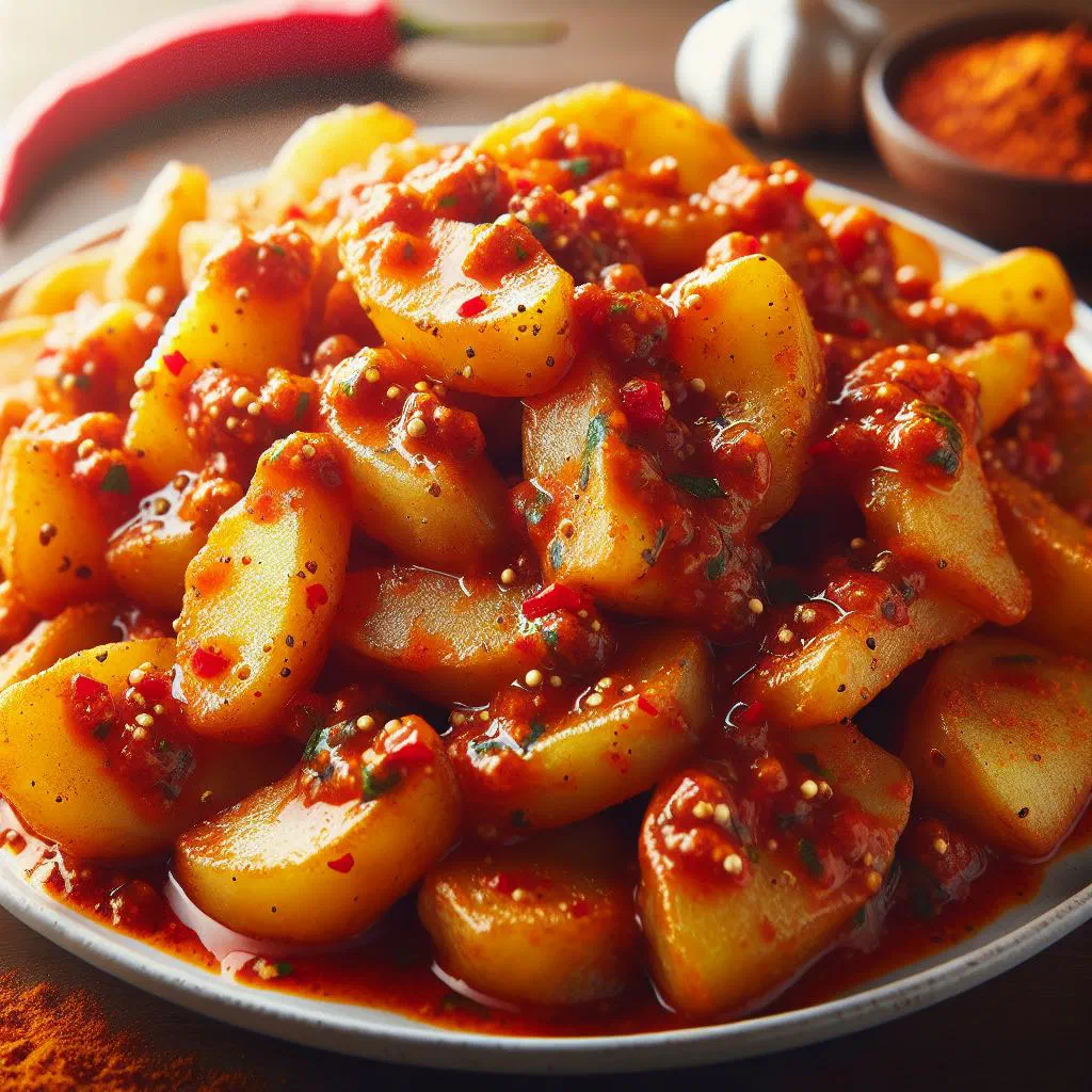 Golden deep-fried viazi karai potatoes served with fresh chutney
