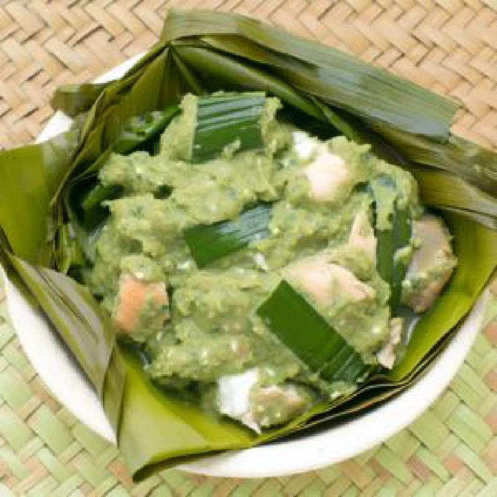 Te Inai with tender fish simmered in coconut milk, garnished with fresh herbs and lime