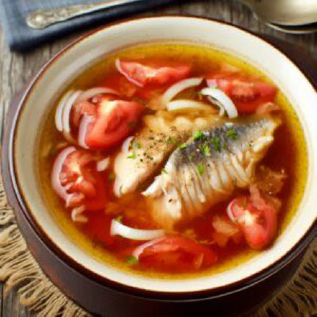Fresh fish tekerau with coconut milk, lime and herbs in a bowl