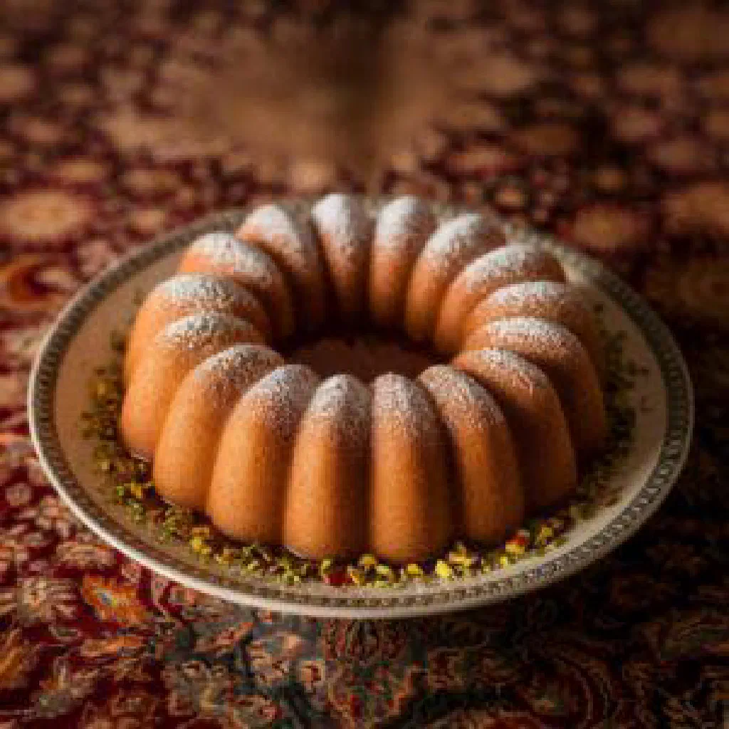 Golden basbousa squares topped with almonds and soaked in syrup