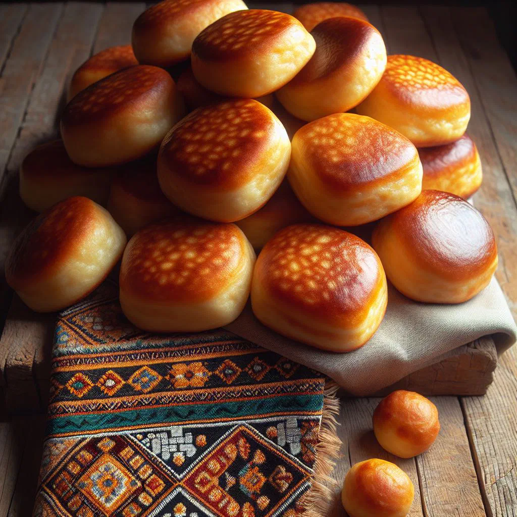 Golden, crispy pieces of deep-fried Boorsok dough piled in a bowl