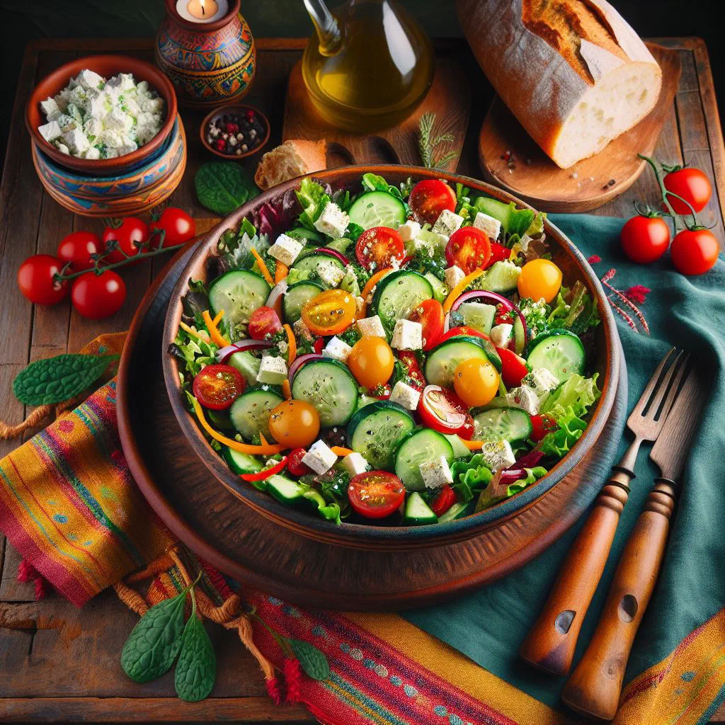 Chanklich salad with crumbled sheep's cheese, diced tomatoes and parsley