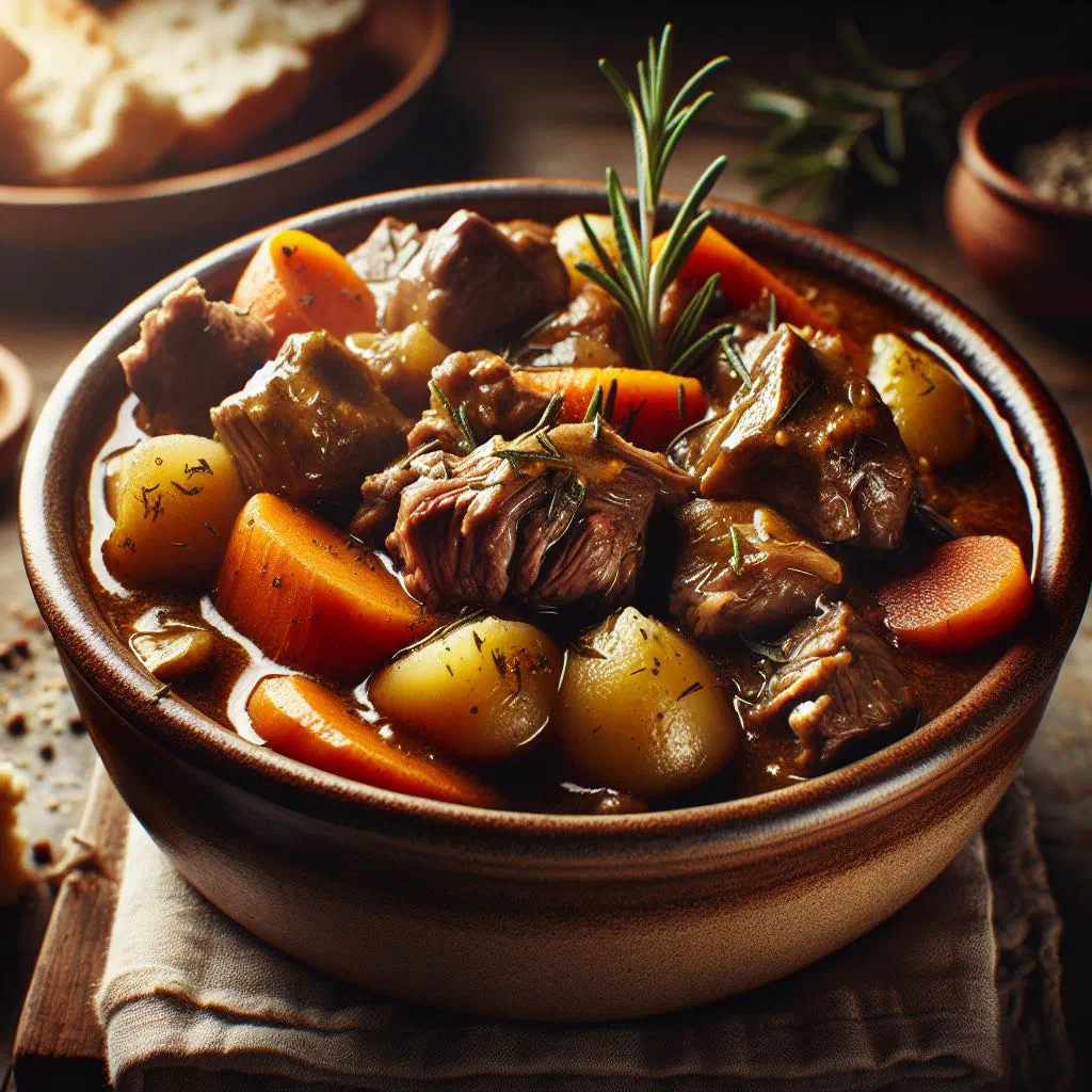 Hearty Maluti lamb stew with tender lamb, carrots and potatoes garnished with parsley