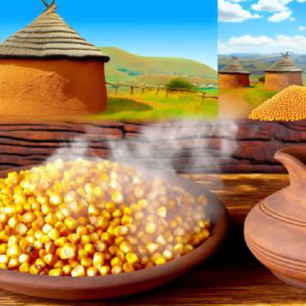 Cobs of roasted maize charred over an open flame