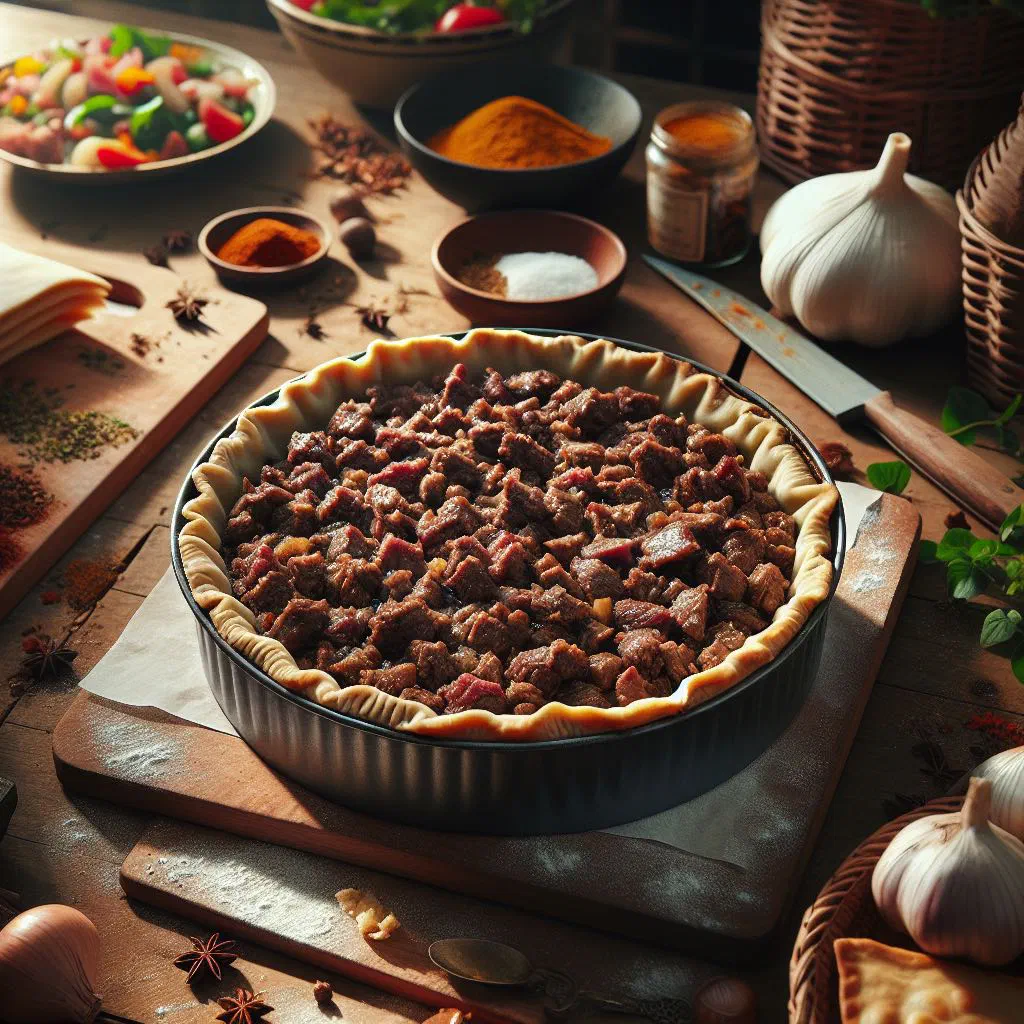 Golden baked Liberian meat pies filled with spiced beef