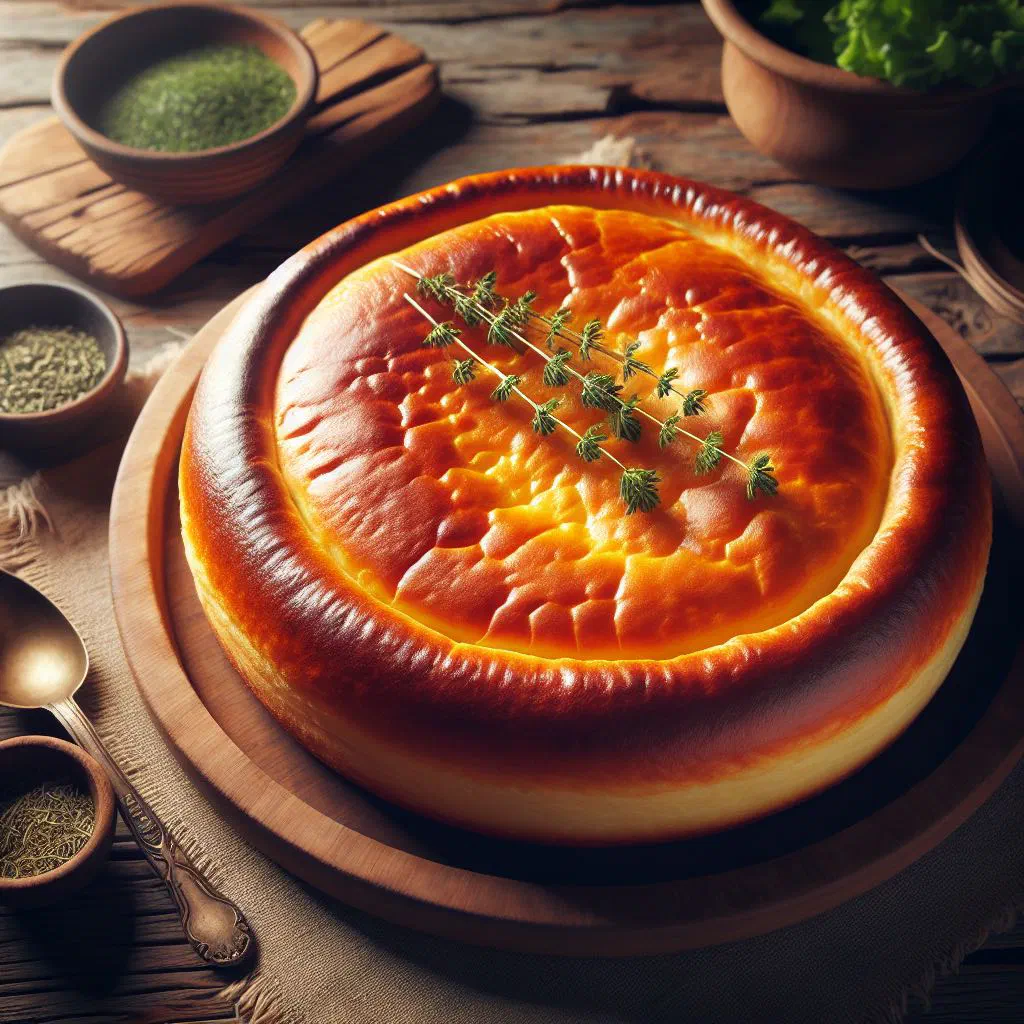 Golden-baked Lithuanian curd casserole with a creamy centre