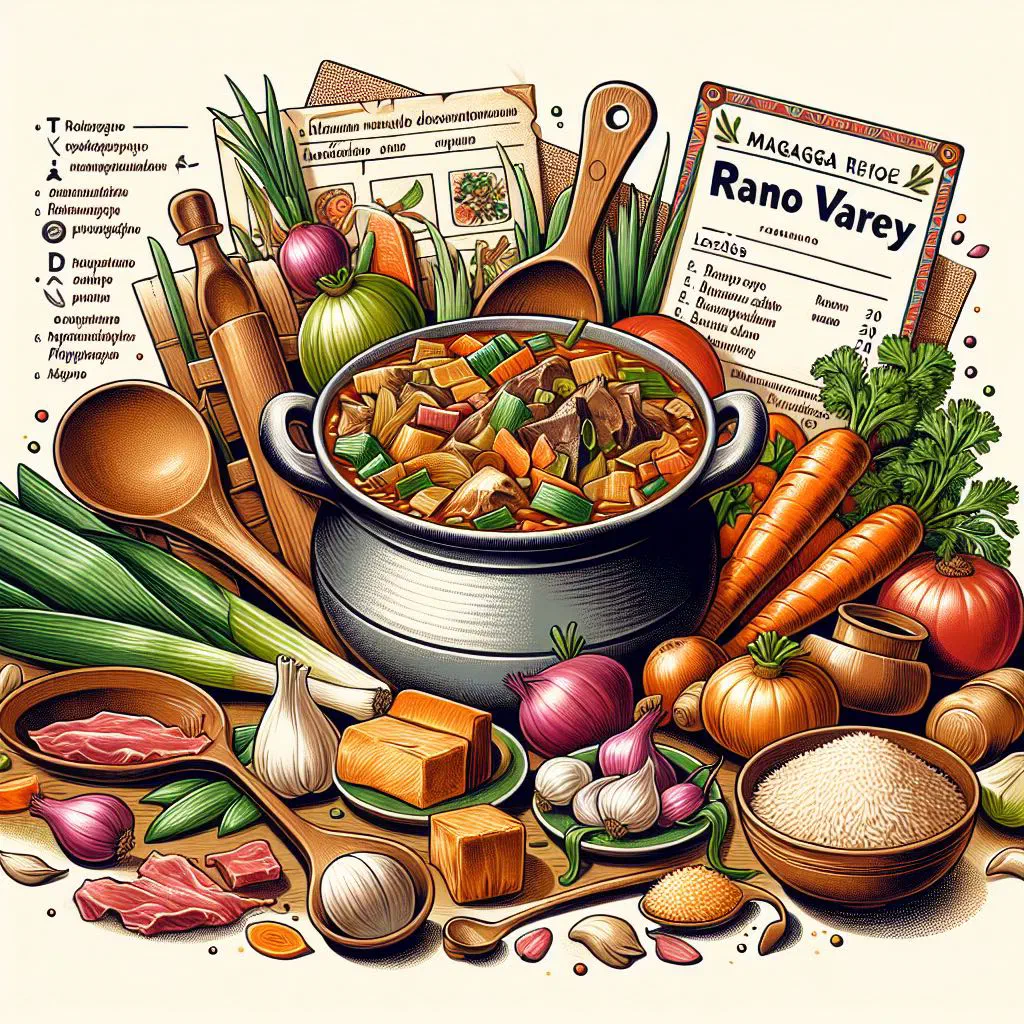 A bowl of Rano Vary rice topped with fresh green herbs