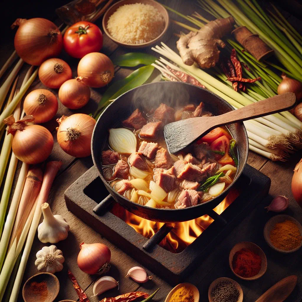 Vary sy Henan-kisoa with tender pork served over fluffy white rice