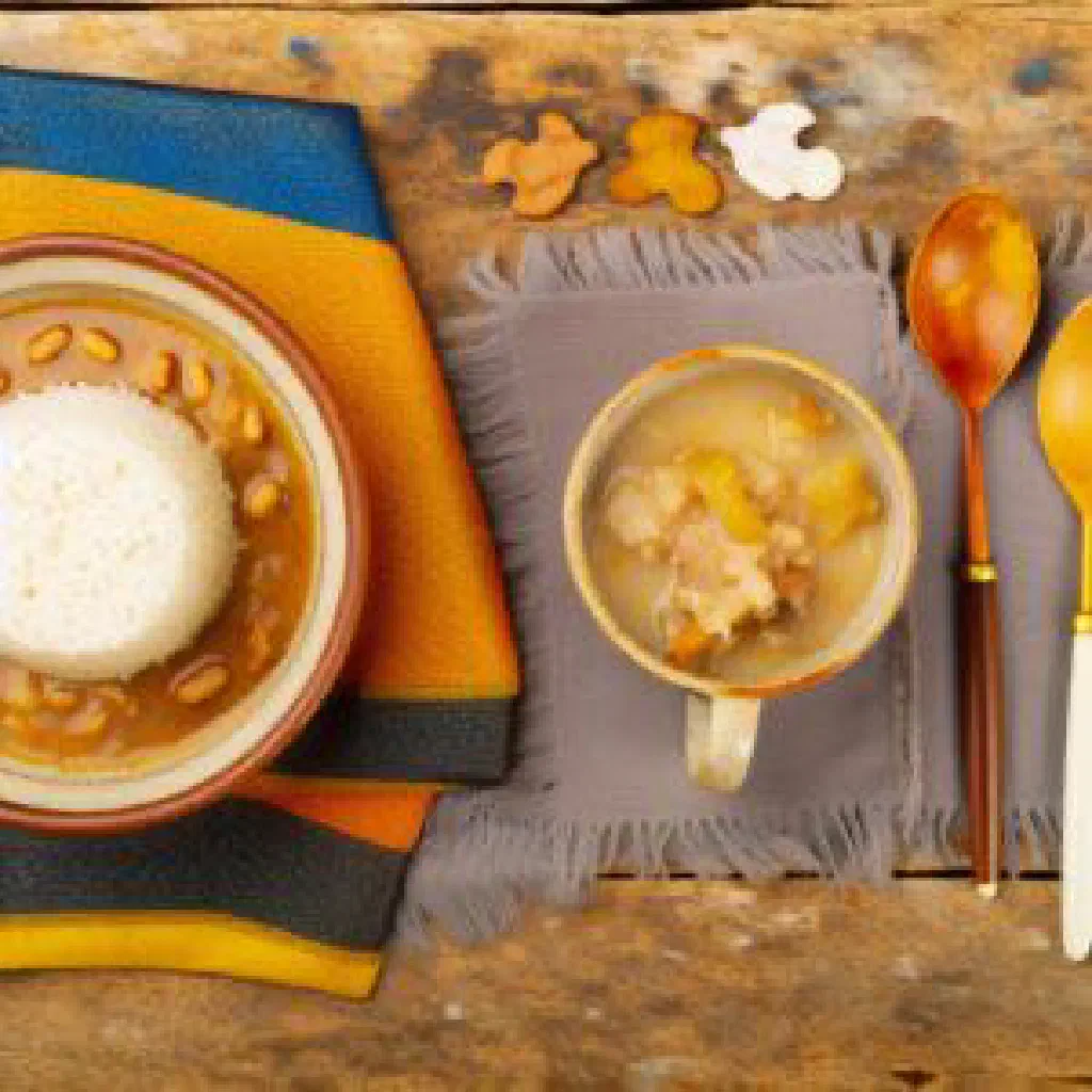 Green beans simmered in creamy coconut, garnished with fresh herbs