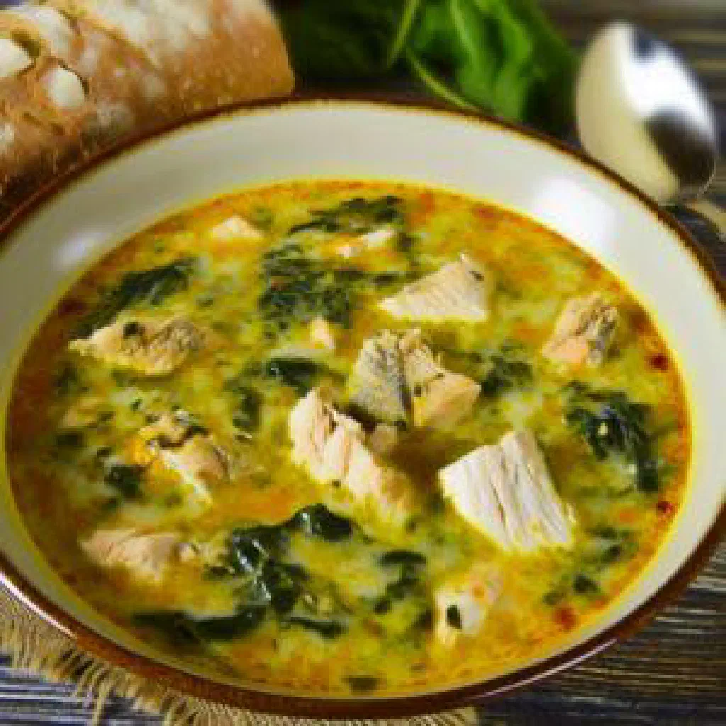Malawian kachulu fish stew with tomatoes and leafy greens in a bowl