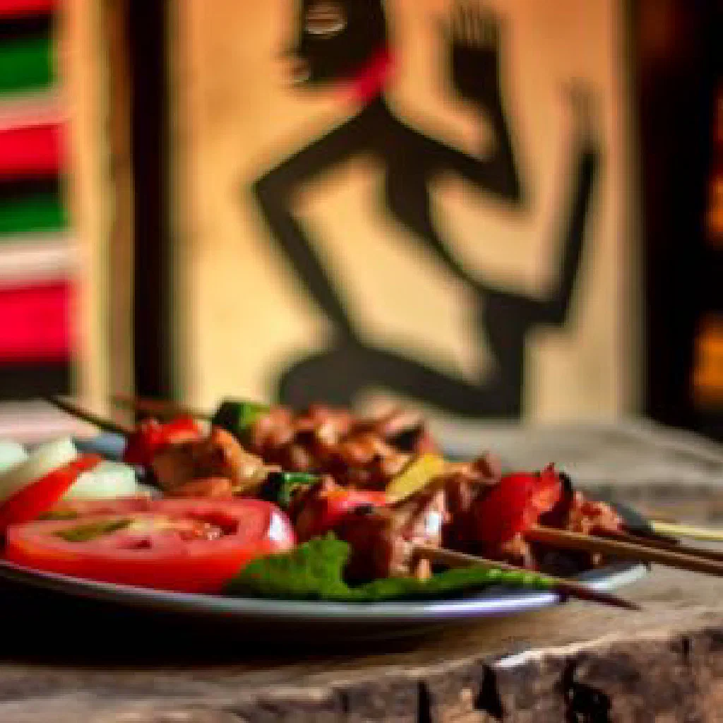 Pan-fried marinated fish served with fresh vegetables, Malawian kanyenya