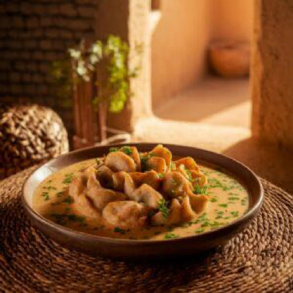 A bowl of smooth Malawian kondowole made from maize flour