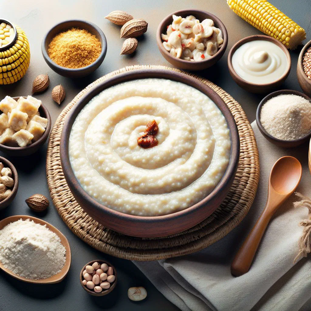 Bowl of creamy Malawian phala maize porridge