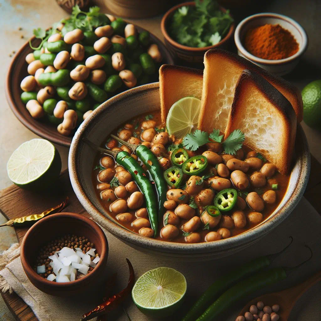 Kacang pool bean purée topped with a poached egg and fresh coriander
