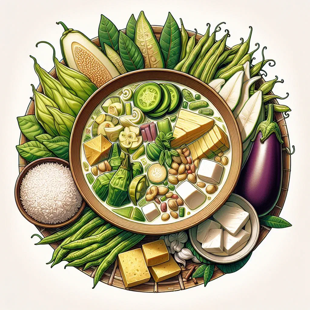 Sayur lodeh vegetable soup in creamy coconut milk broth
