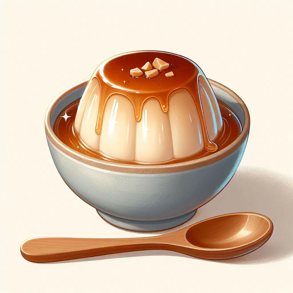 Silky tau fu fah soy pudding in a bowl with warm ginger syrup