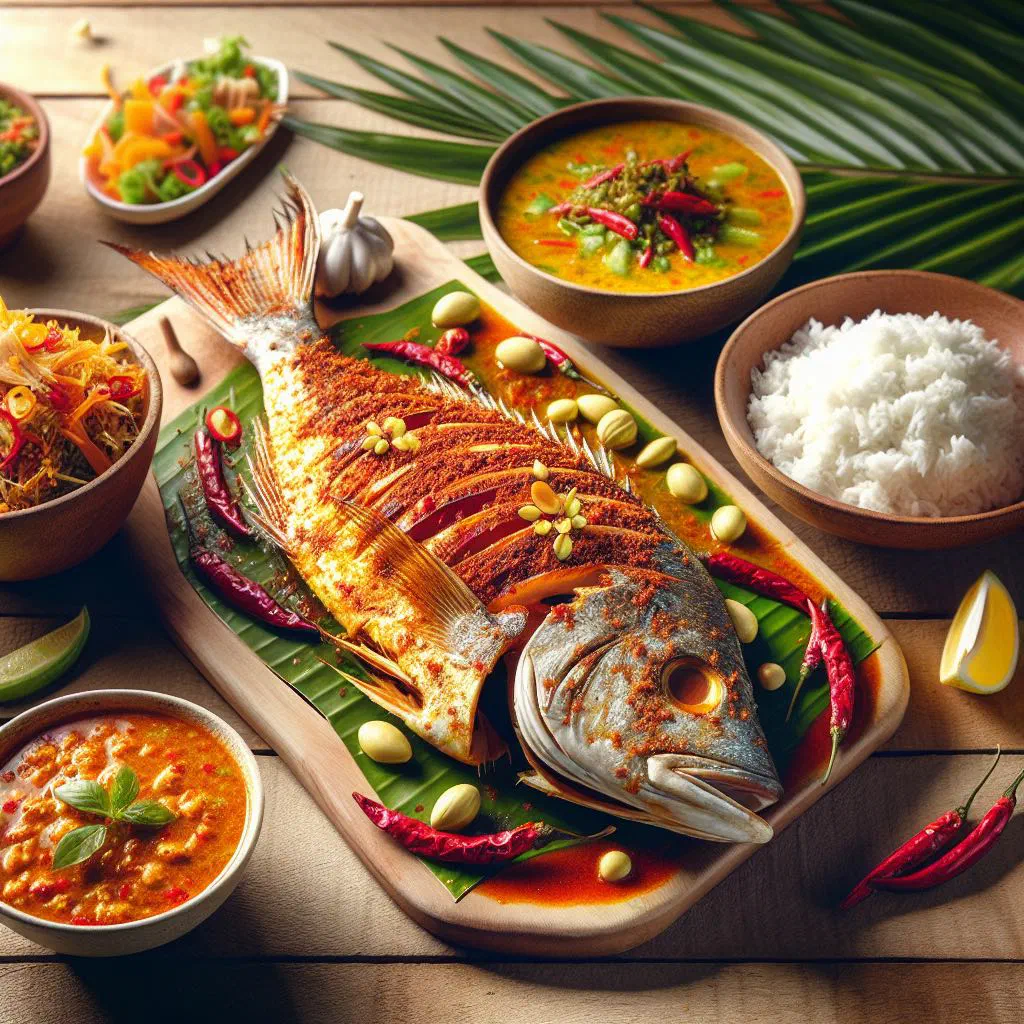 Maldivian fish curry in coconut milk sauce garnished with fresh coriander and lime