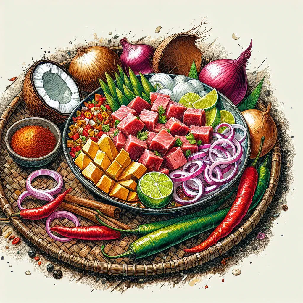 Maldivian kuli mas fish curry in coconut sauce with fresh coriander
