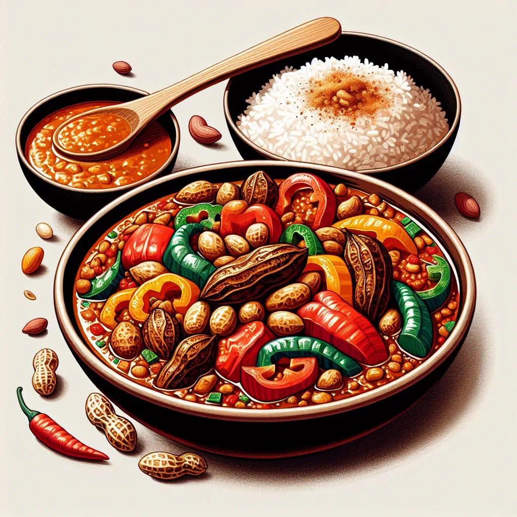 Bowl of Malian sauce kopé kopé with tomatoes, onions and fresh herbs