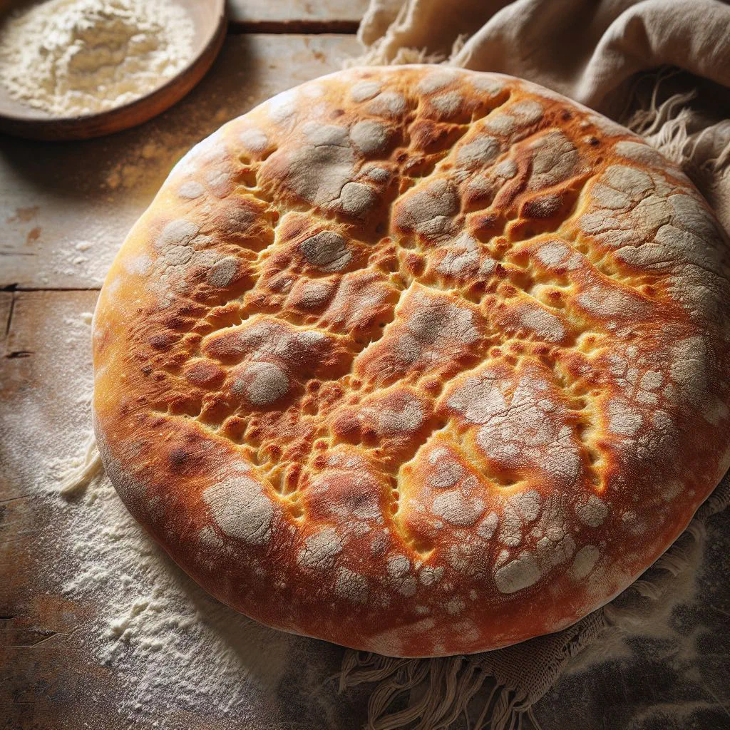 Round Mauritanian kesra flatbread on a plate