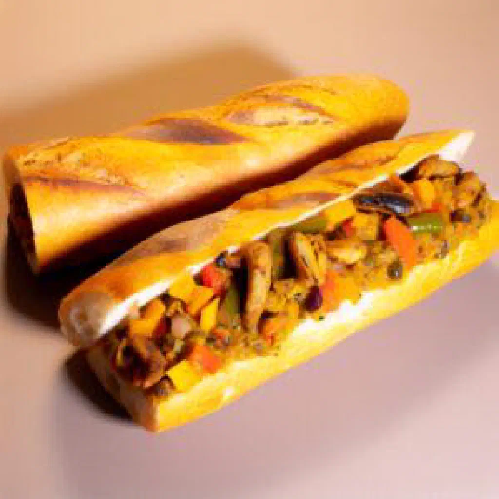 Freshly baked Mauritanian baguette with a golden, crisp crust