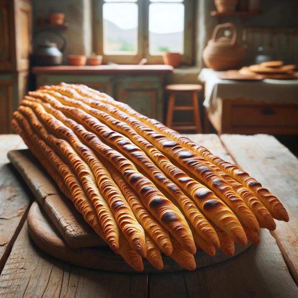 Golden Mauritanian rougag flatbread filled with spiced minced meat