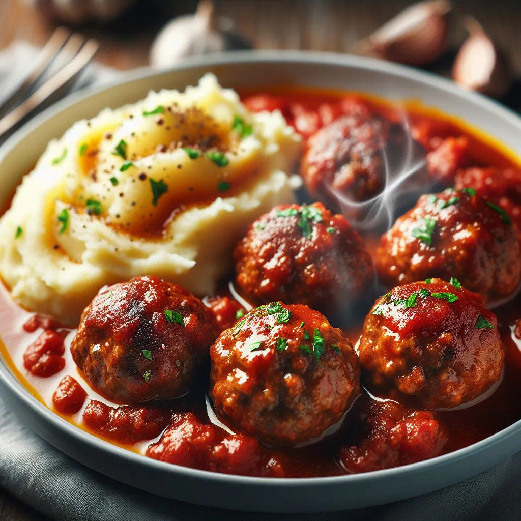 Golden-brown Mauritian meatballs served in a rich, spiced sauce